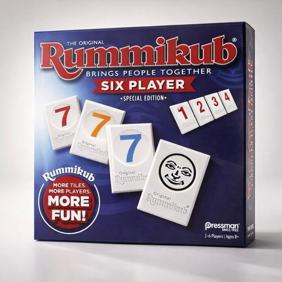 Pressman Other - Rummikub Two - Six Player Special Edition Board Game, Ages 8+ 160 Tiles, 6 Racks